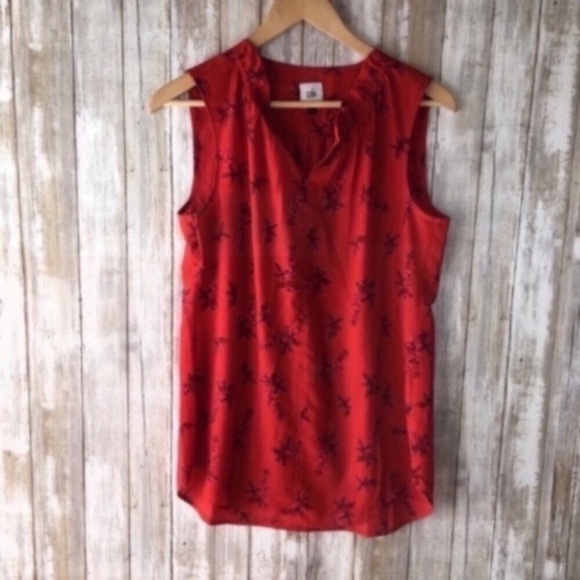 Cabi 5222 Sketchbook Red Floral Sleeveless Blouse - Picture 2 of 6